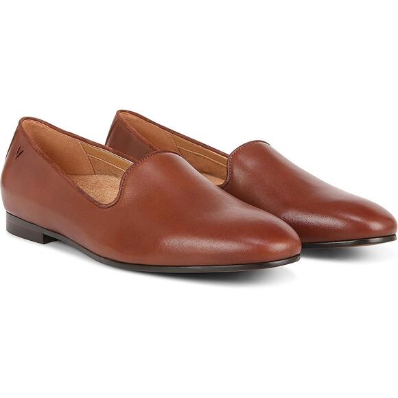 Vionic Women 9.5W Brown Nappa Leather Willa II Slip On Flat Loafer Casual LB13-4 - Picture 1 of 8